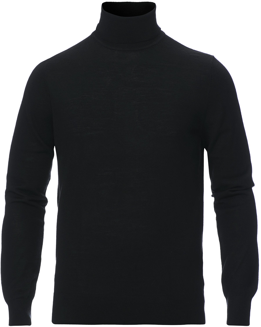 Herre | Trøjer | Tiger of Sweden | Neville Extra Fine Merino Polo Black