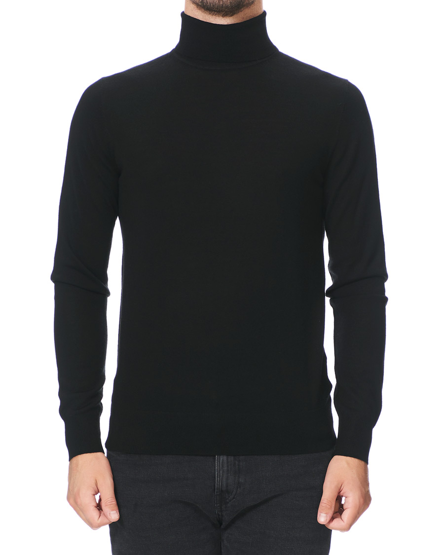 Herre | Trøjer | Tiger of Sweden | Neville Extra Fine Merino Polo Black