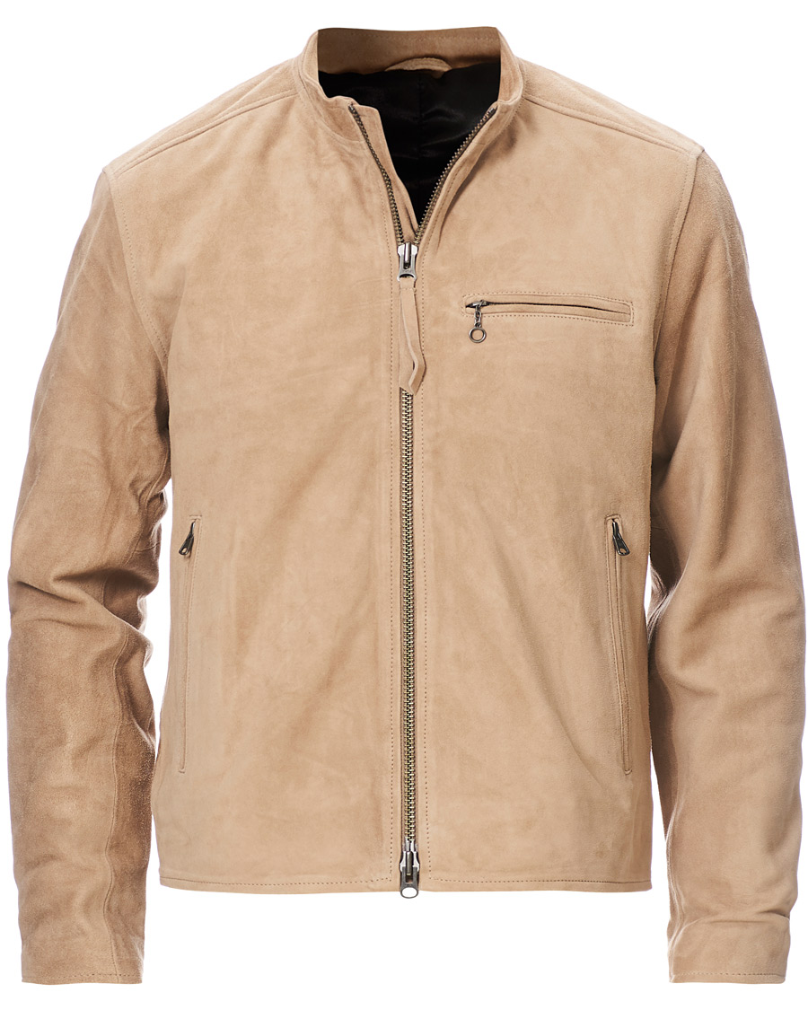 Herre | Jakker | Tiger of Sweden Jeans | Damir Suede Biker Jacket Beige