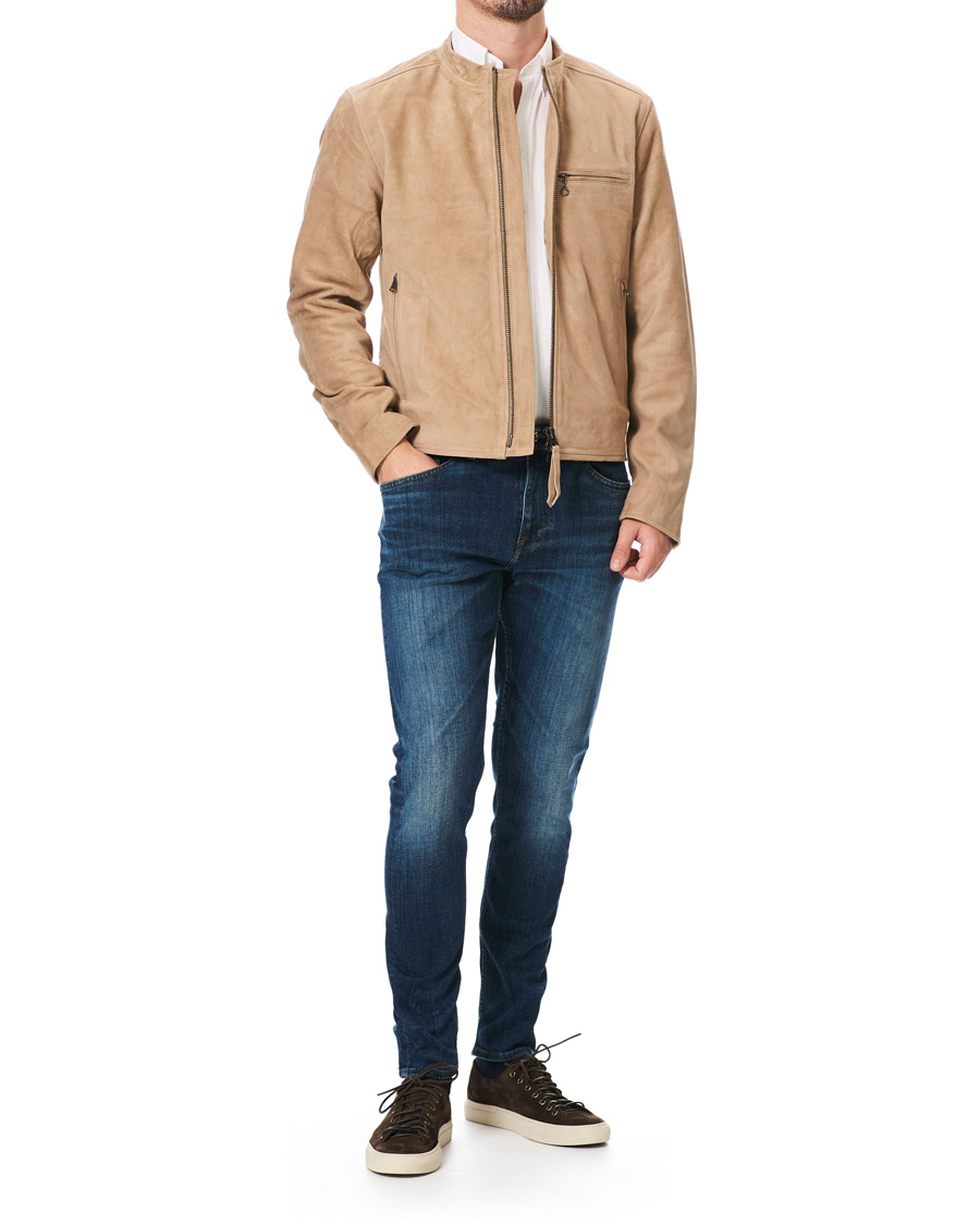 Herre | Jakker | Tiger of Sweden Jeans | Damir Suede Biker Jacket Beige