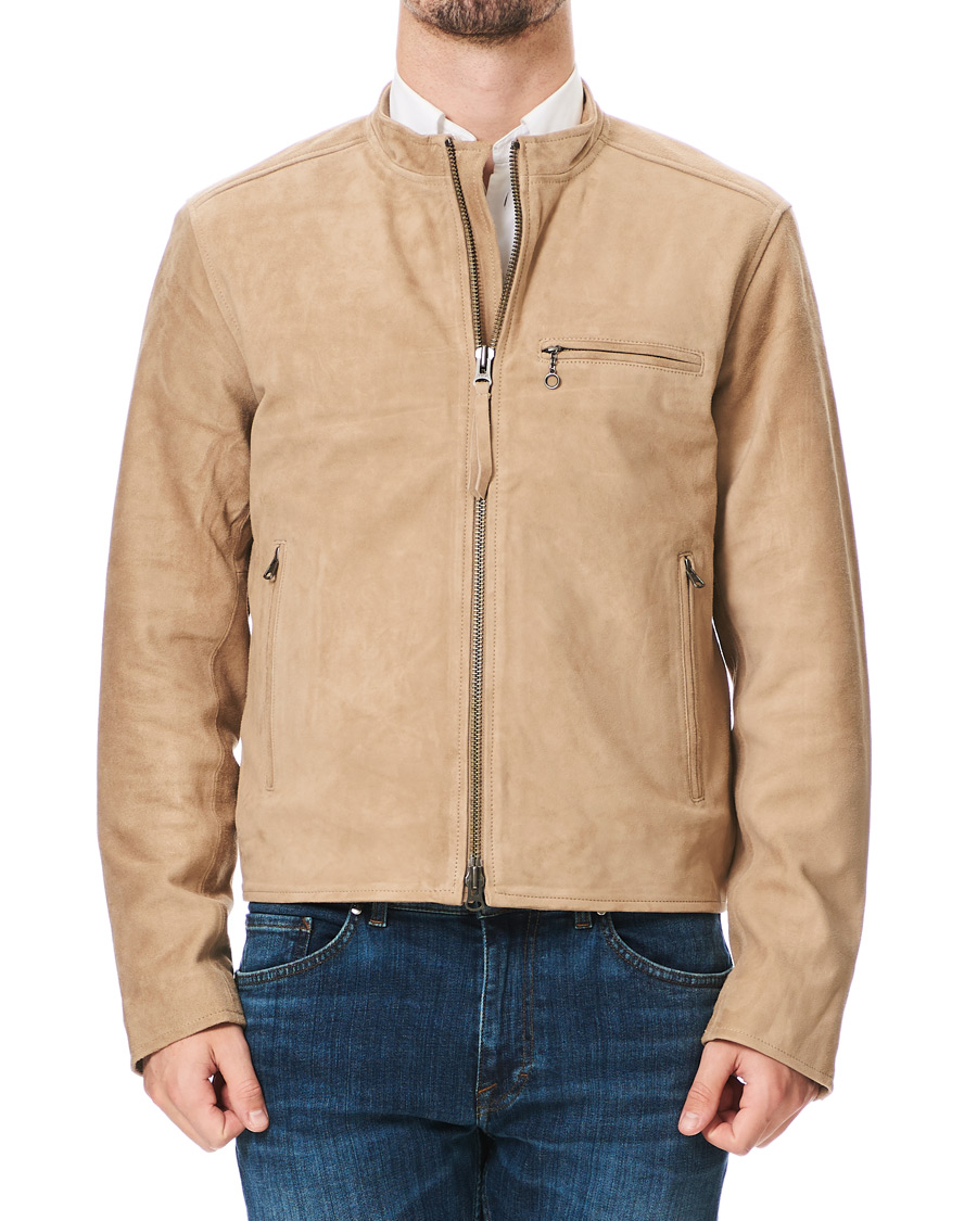 Herre | Jakker | Tiger of Sweden Jeans | Damir Suede Biker Jacket Beige