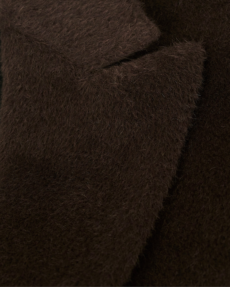 Herre | Jakker | Oscar Jacobson | Saul Delux Llama Wool Double Breasted Coat Brown