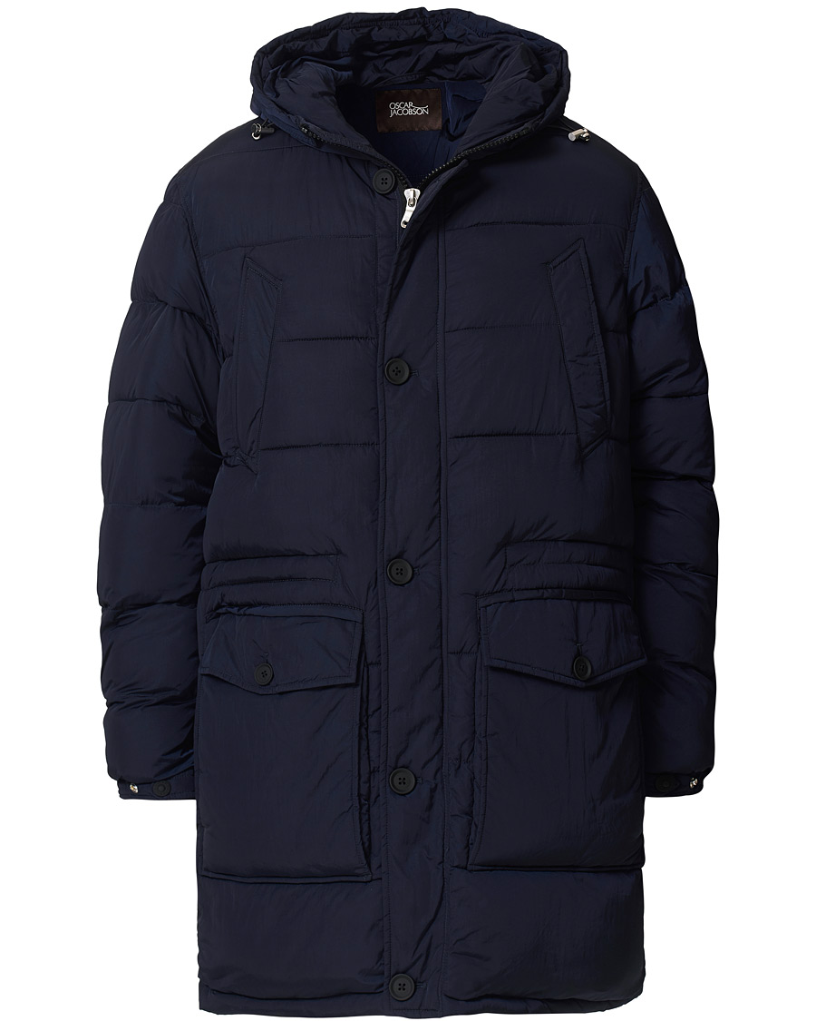 Herre | Jakker | Oscar Jacobson | Clayton Lightweight Puffer Coat Navy