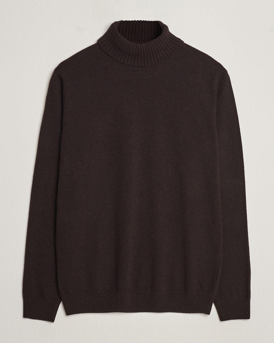 Herre | Trøjer | Oscar Jacobson | Salim Wool/Cashmere Rollneck Brown