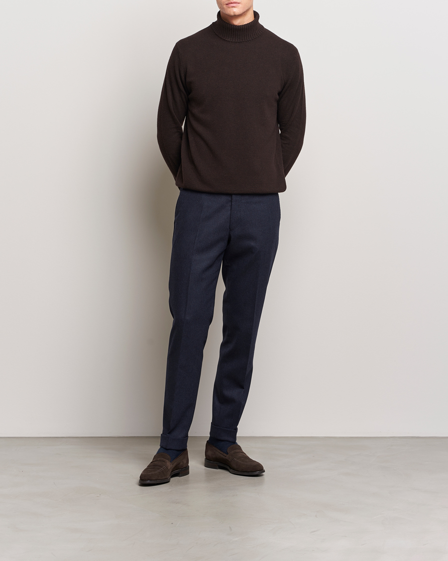 Herre | Trøjer | Oscar Jacobson | Salim Wool/Cashmere Rollneck Brown