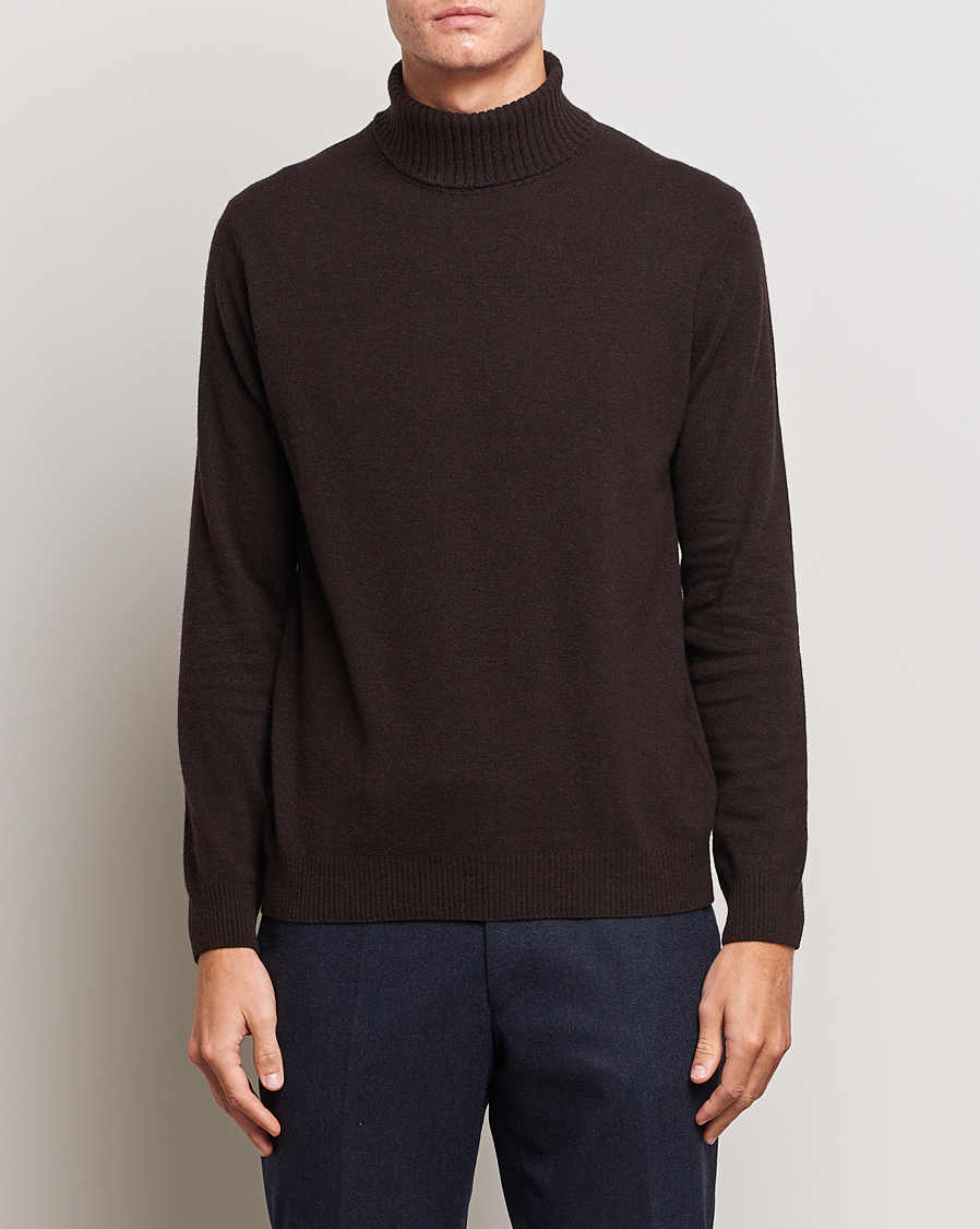 Herre | Trøjer | Oscar Jacobson | Salim Wool/Cashmere Rollneck Brown