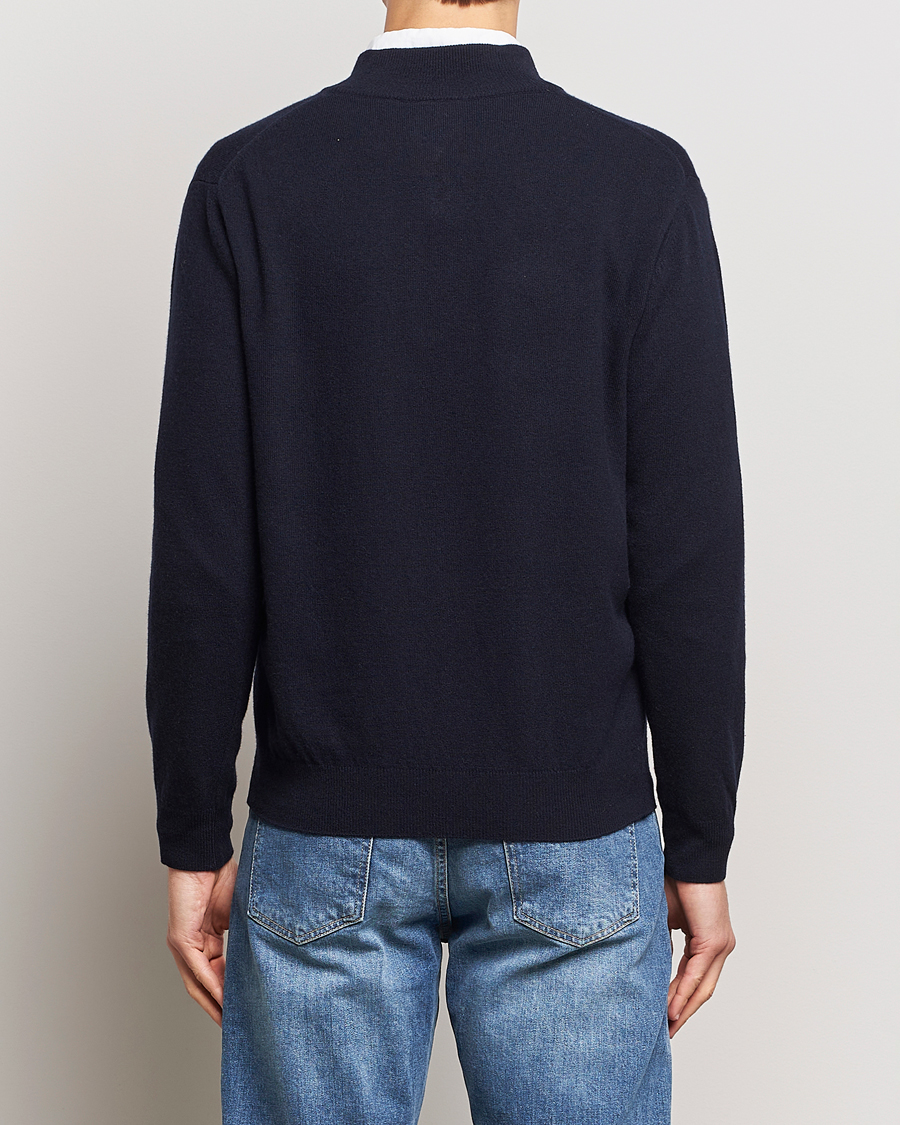 Herre | Trøjer | Oscar Jacobson | Patton Wool/Cashmere Half Zip Navy