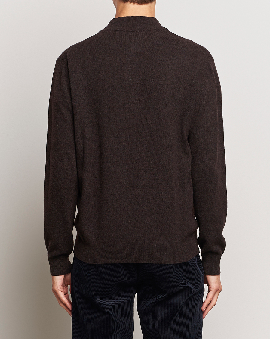 Herre | Trøjer | Oscar Jacobson | Patton Wool/Cashmere Half Zip Brown