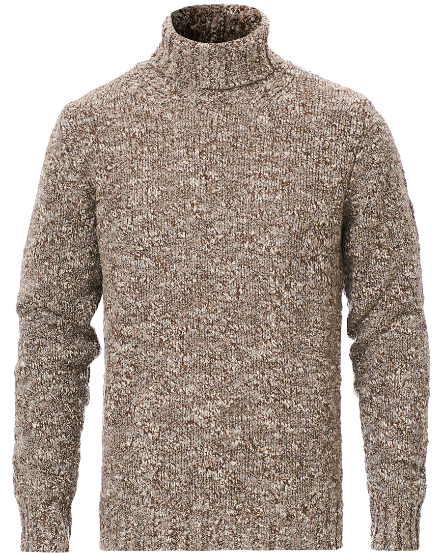Herre | Trøjer | Oscar Jacobson | Kristopher Boucle Wool Rollneck Beige