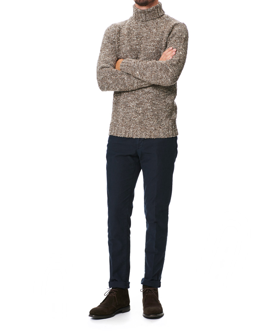 Herre | Trøjer | Oscar Jacobson | Kristopher Boucle Wool Rollneck Beige