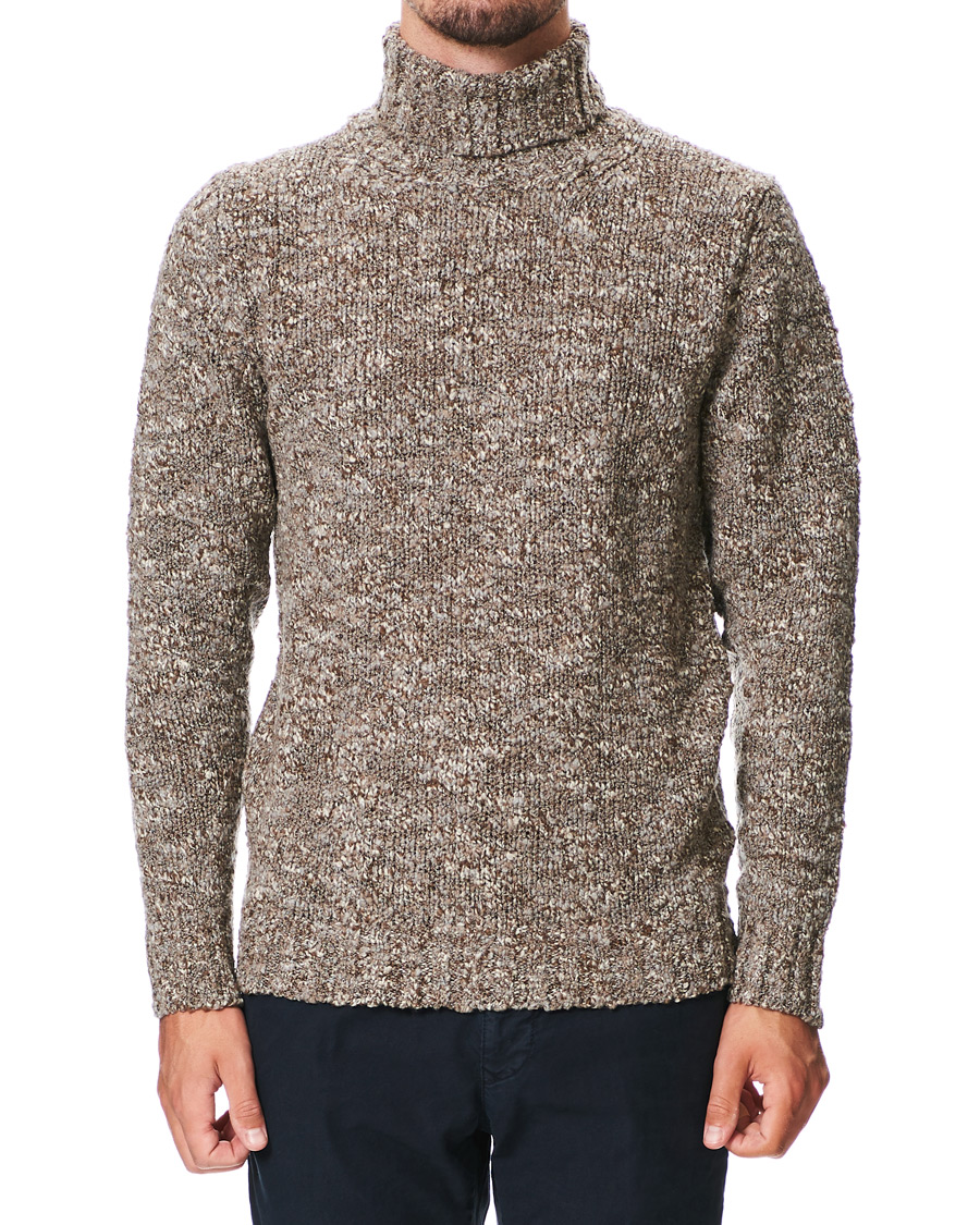 Herre | Trøjer | Oscar Jacobson | Kristopher Boucle Wool Rollneck Beige