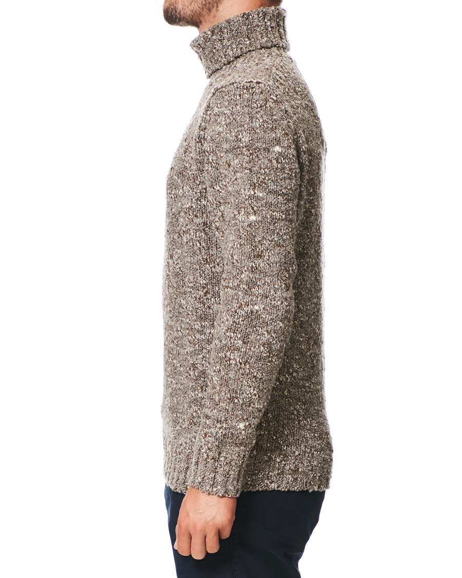 Herre | Trøjer | Oscar Jacobson | Kristopher Boucle Wool Rollneck Beige