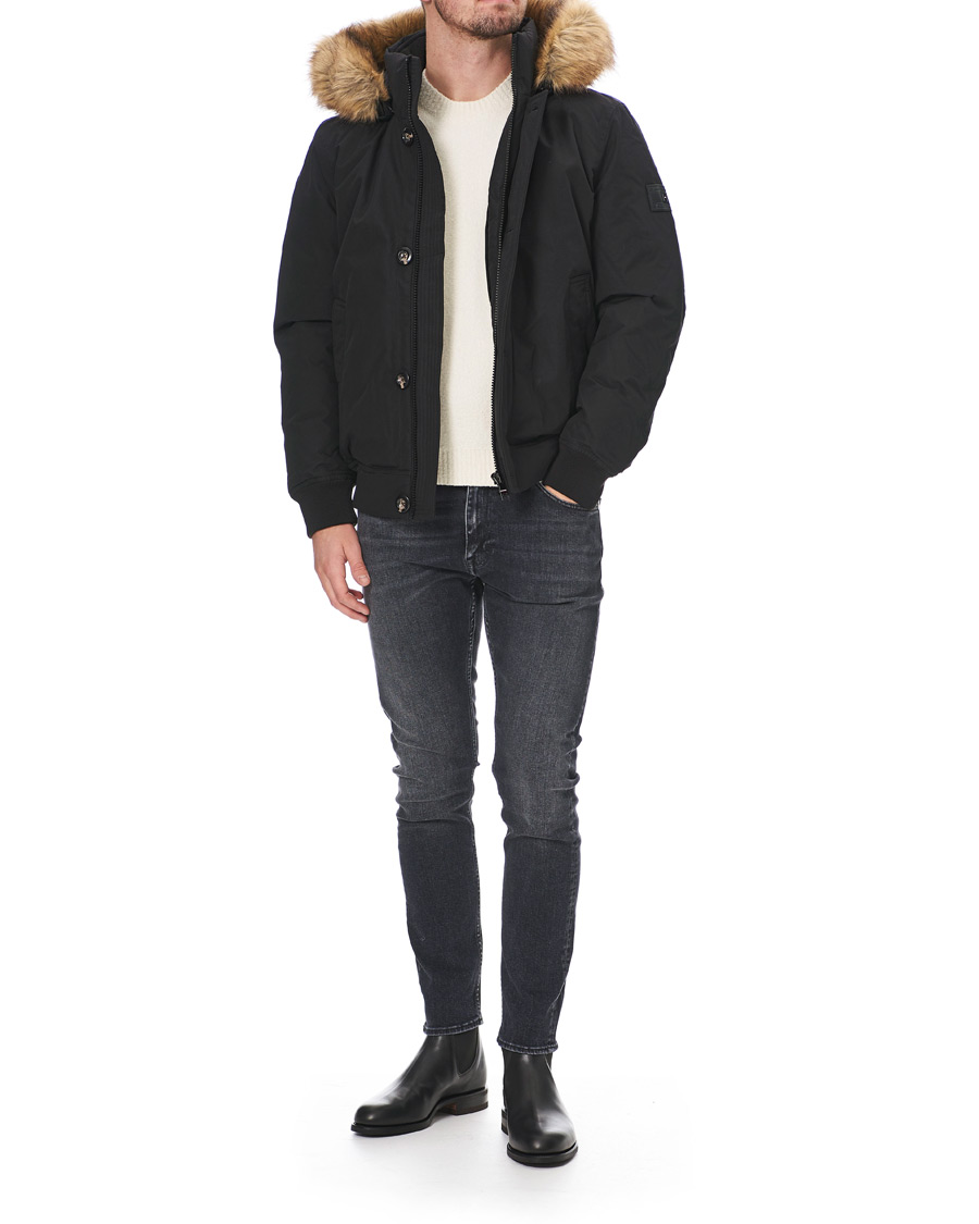 Herre | Jakker | Tommy Hilfiger | Hampton Fake Fur Down Bomber Jacket Black