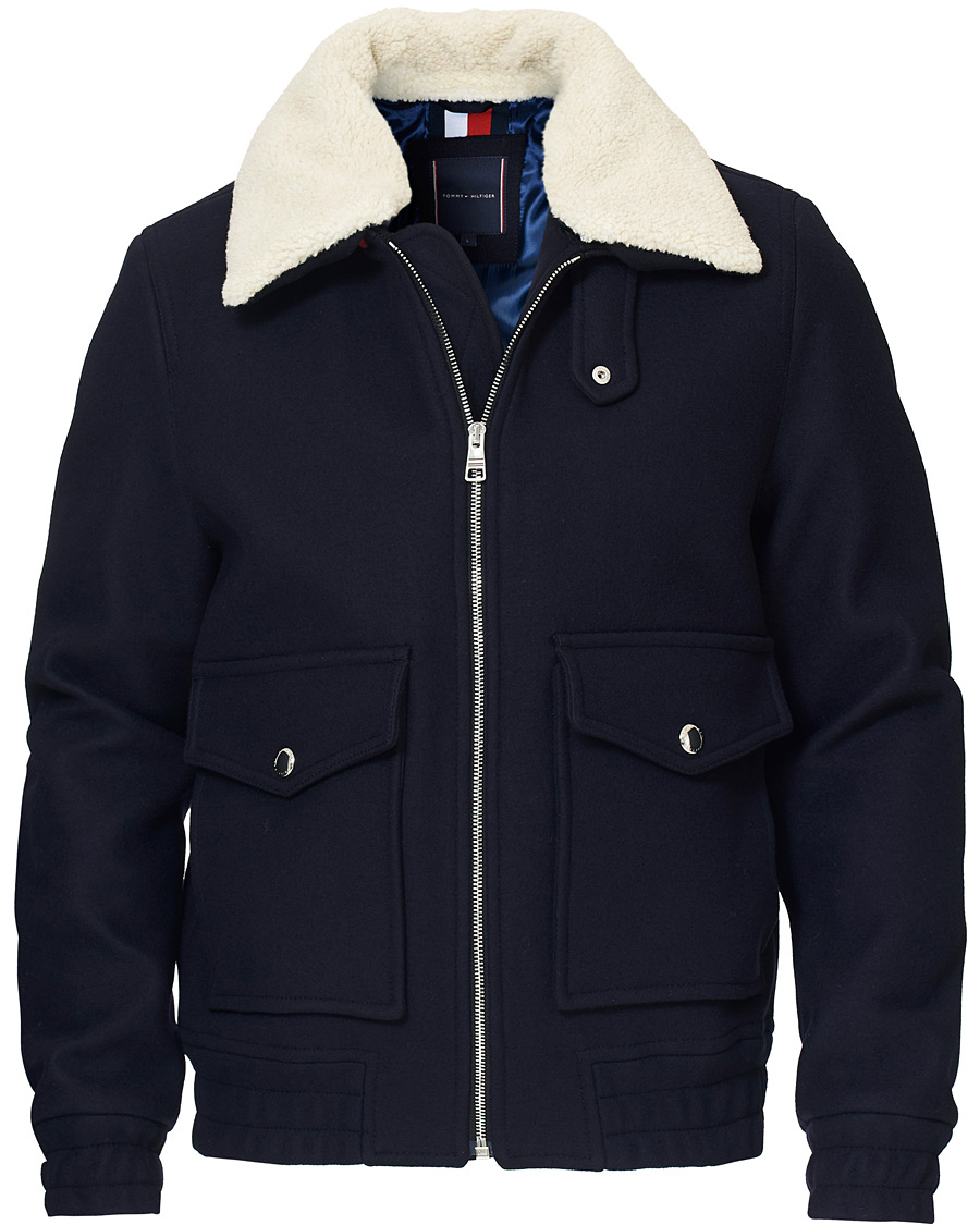 Herre | Jakker | Tommy Hilfiger | Shearling Collar Flight Jacket Desert Sky