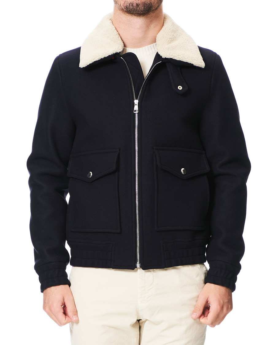 Herre | Jakker | Tommy Hilfiger | Shearling Collar Flight Jacket Desert Sky