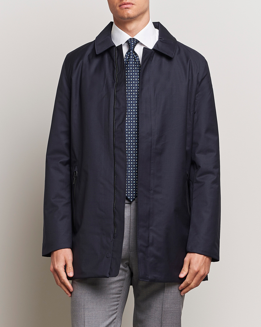 Herre | Enkle jakker | UBR | Regulator Coat Savile Dark Navy Wool