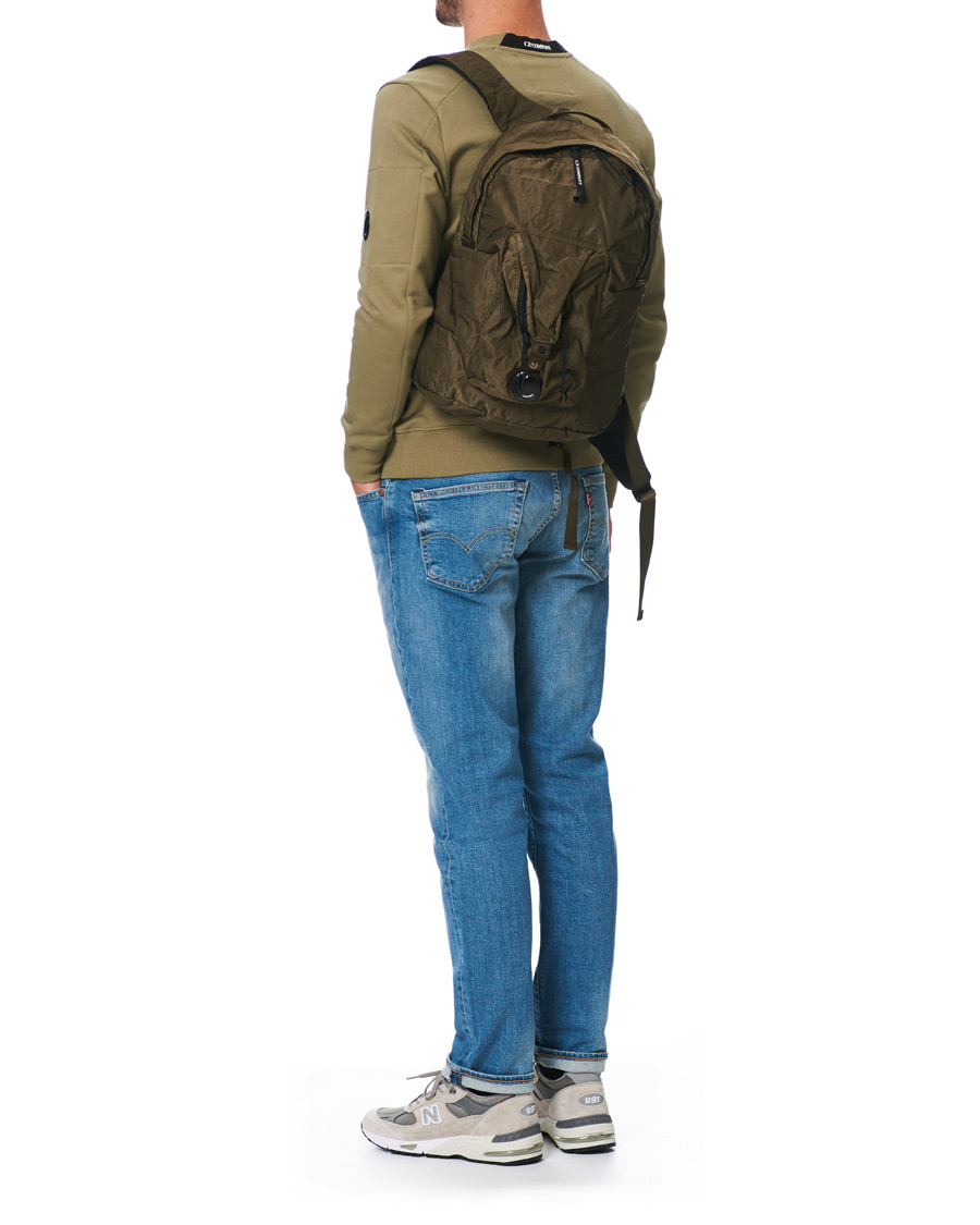 Herre | C.P. Company Garmend Dyed Nylon Lens Backpack Olive | C.P. Company | Garmend Dyed Nylon Lens Backpack Olive