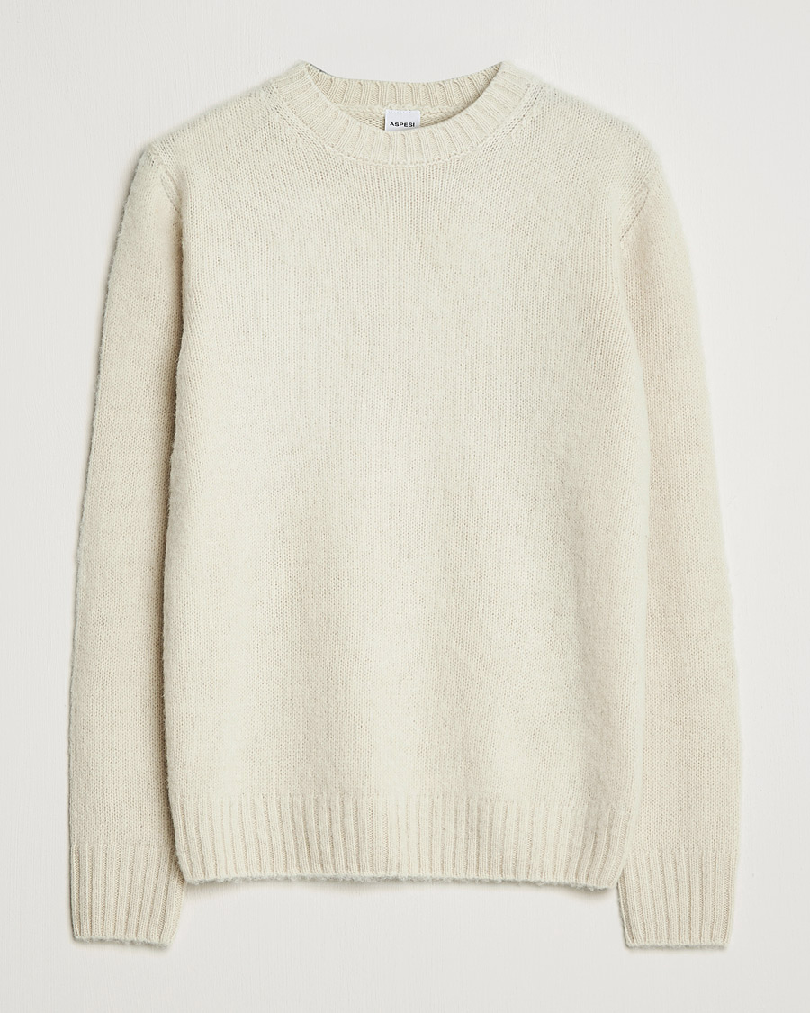 Herre | Trøjer | Aspesi | Brushed Shetland Sweater Cream