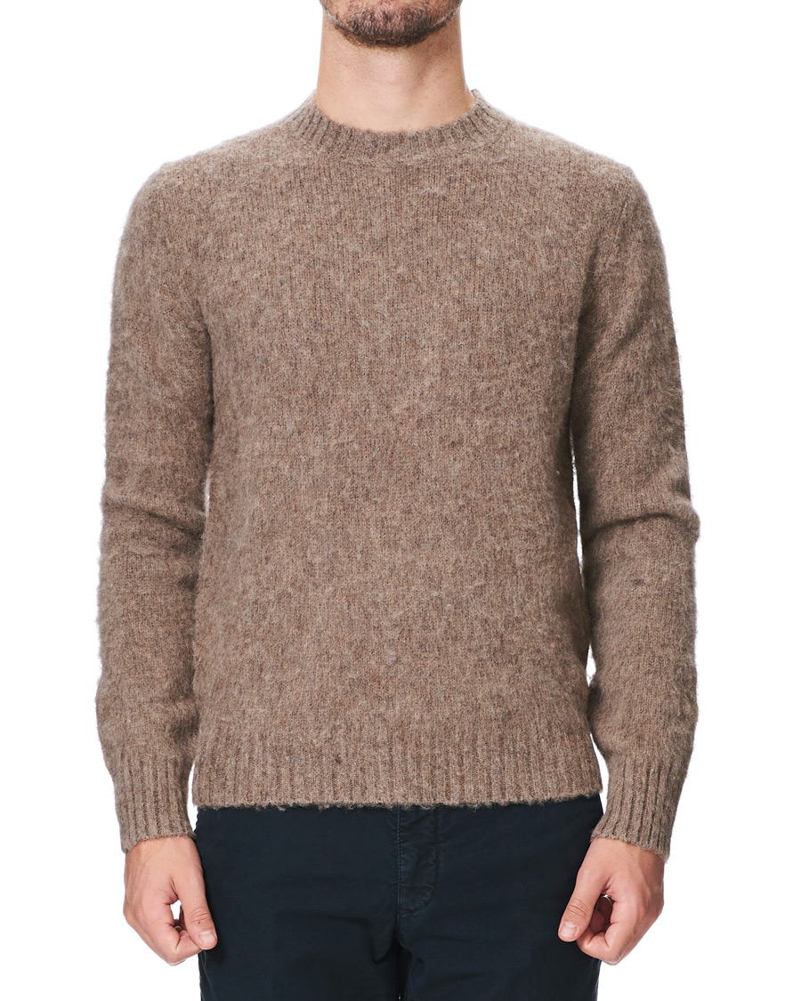 Herre | Trøjer | Aspesi | Shetland Crew Neck Sweater Grey Melange