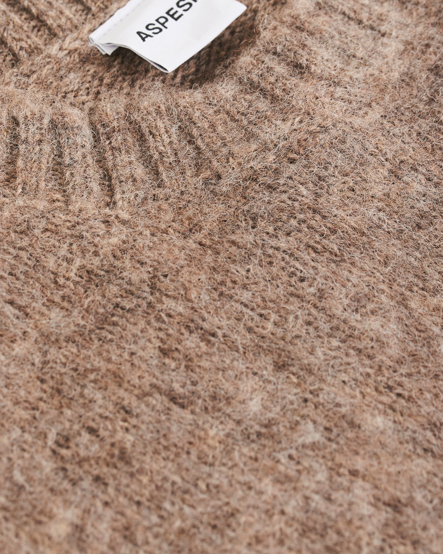 Herre | Trøjer | Aspesi | Shetland Crew Neck Sweater Grey Melange