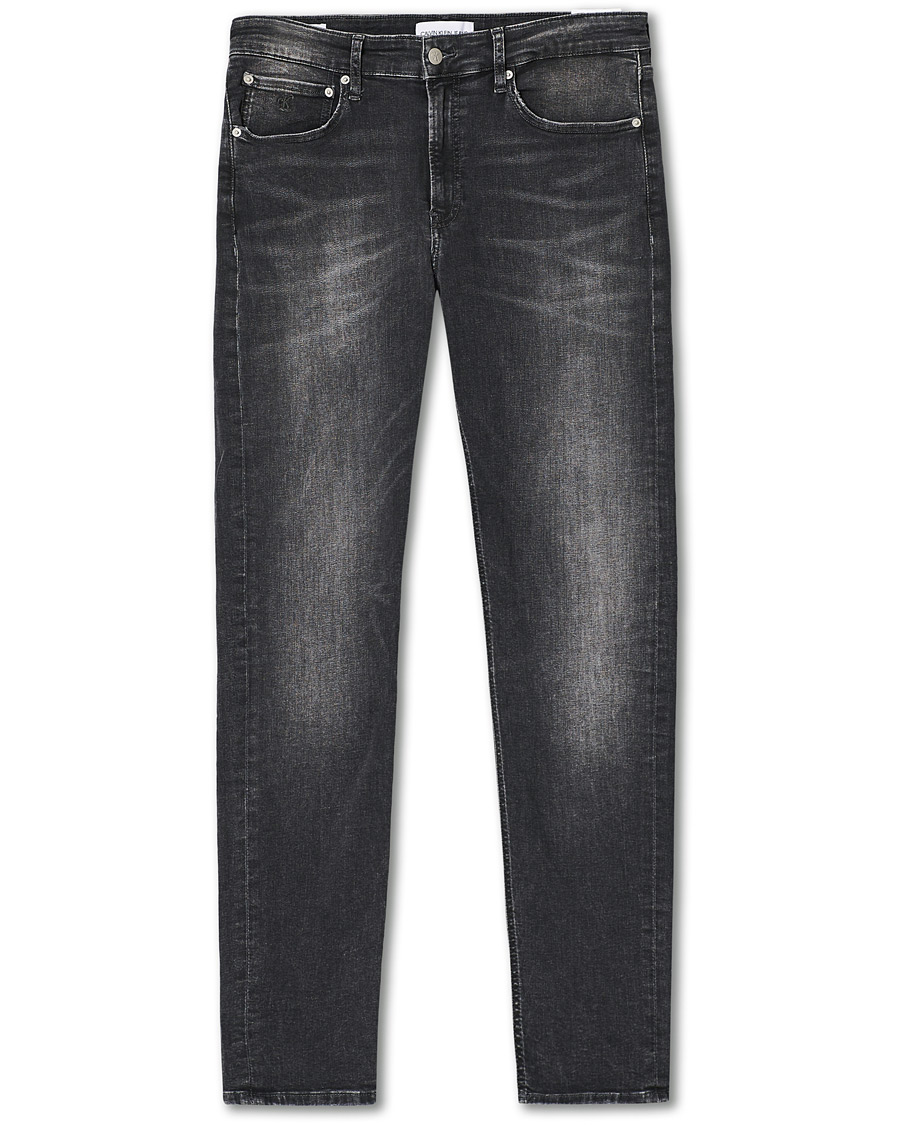 Herre | Jeans | Calvin Klein Jeans | Slim Tapered Stretch Jeans Dark Grey
