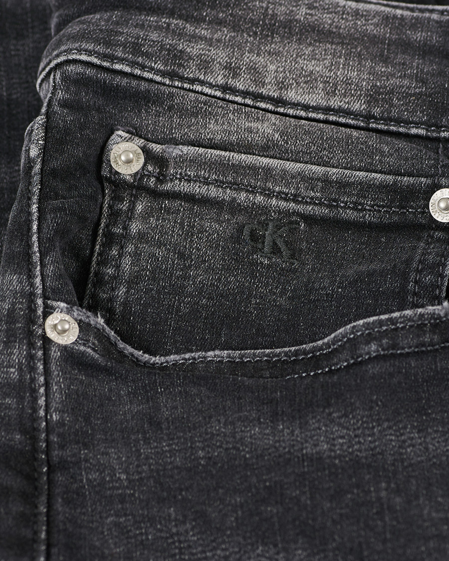 Herre | Jeans | Calvin Klein Jeans | Slim Tapered Stretch Jeans Dark Grey