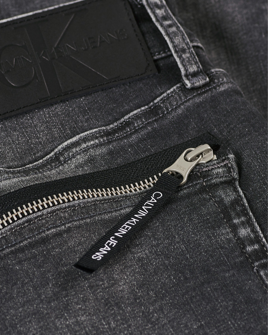 Herre | Jeans | Calvin Klein Jeans | Slim Tapered Stretch Jeans Dark Grey