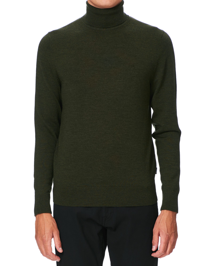 Herre | Trøjer | Calvin Klein | Superior Wool Rollneck Dark Olive