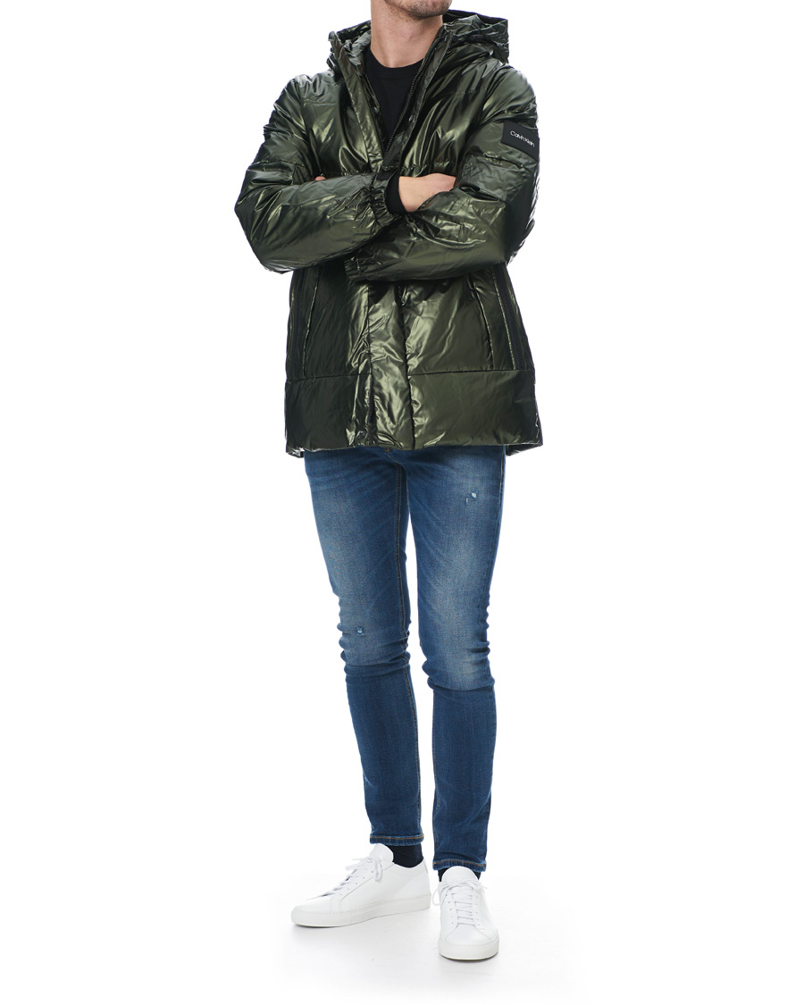 Herre | Jakker | Calvin Klein | Oily Metallic Parka Dark Olive