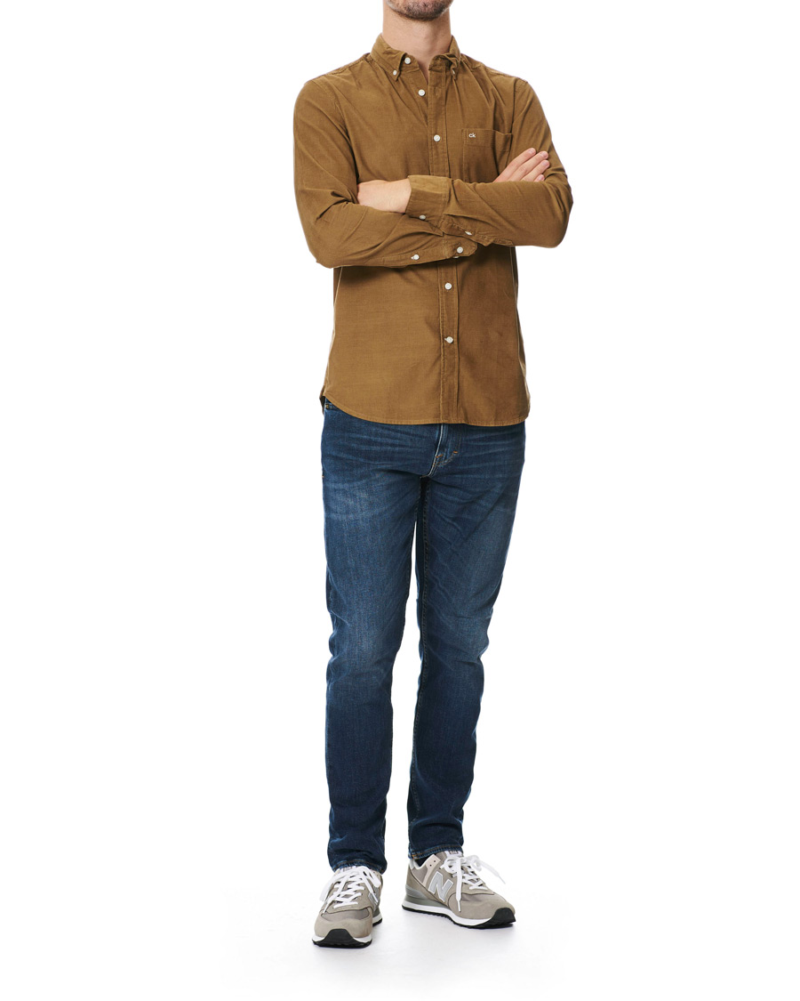Herre | Skjorter | Calvin Klein | Fine Corduroy Button Down Shirt Caramel