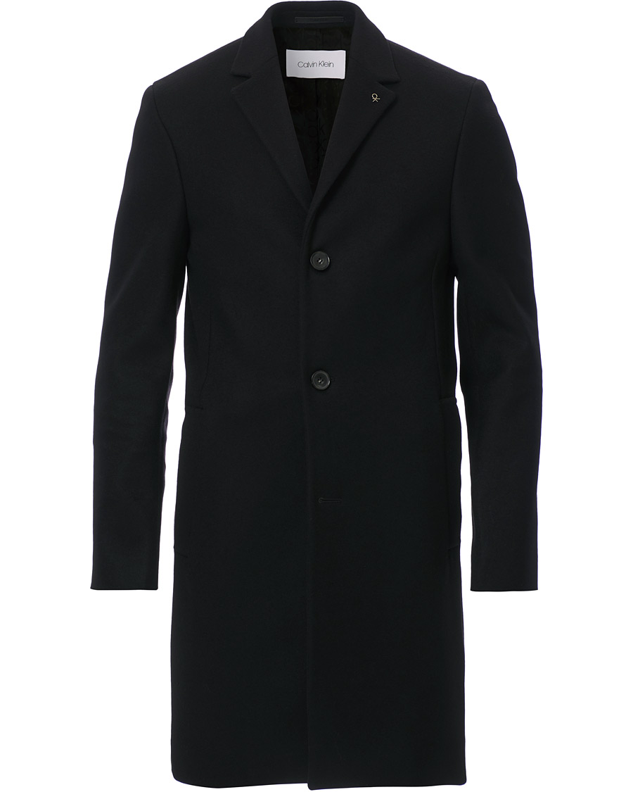 Herre | Jakker | Calvin Klein | Wool/Cashmere Coat Black