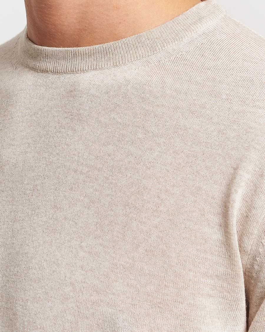Herre | Trøjer | Canali | Merino Wool Crew Neck Light Beige