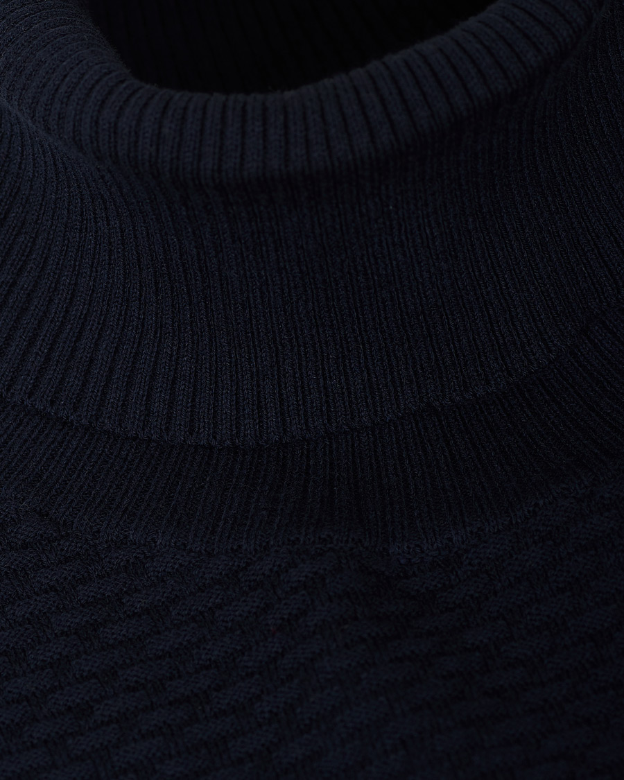 Herre | Trøjer | Canali | Micro Pattern Turtleneck Navy