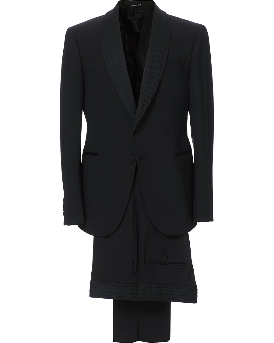 Herre | Jakkesæt | Emporio Armani | Slim Fit Virgon Wool Shawl Collar Tuxedo Black