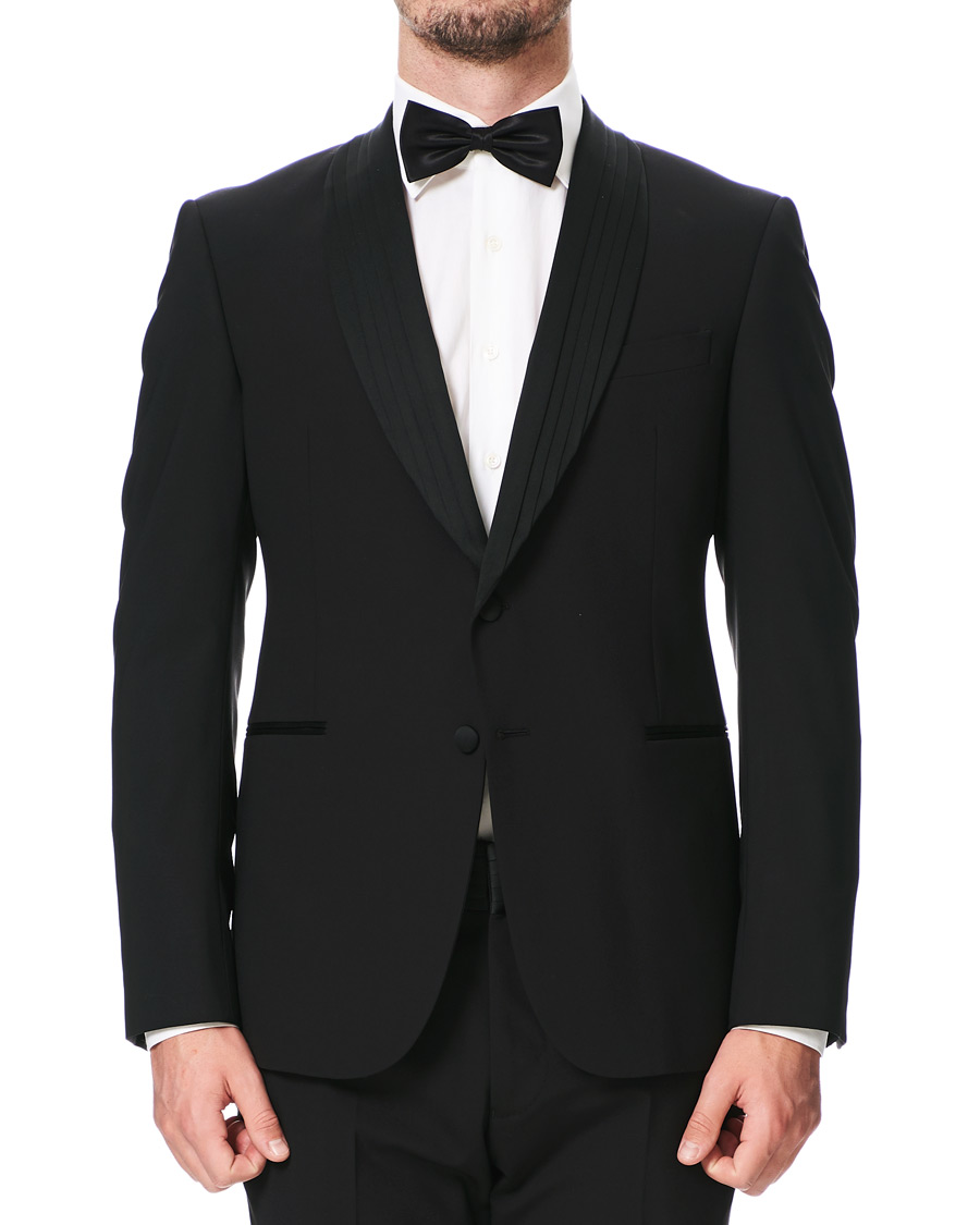 Herre | Jakkesæt | Emporio Armani | Slim Fit Virgon Wool Shawl Collar Tuxedo Black