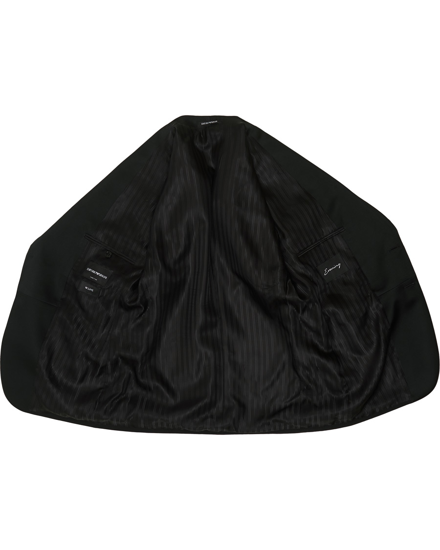 Herre | Jakkesæt | Emporio Armani | Slim Fit Virgon Wool Shawl Collar Tuxedo Black