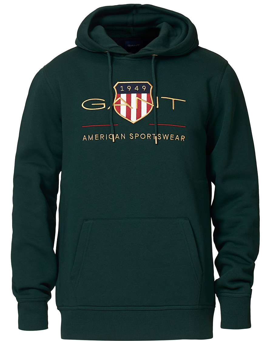 Herre | Trøjer | GANT | Archive Shield Hoodie Tartan Green