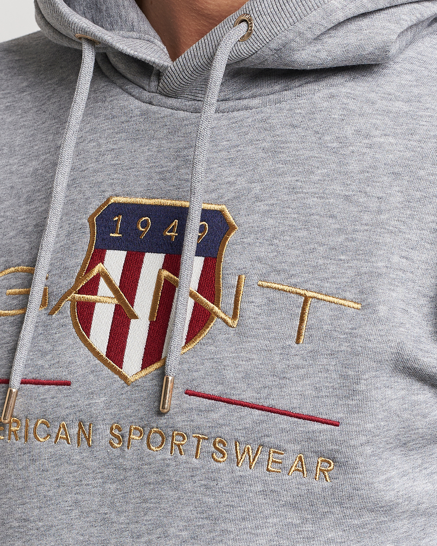 Herre | Trøjer | GANT | Archive Shield Hoodie Grey Melange