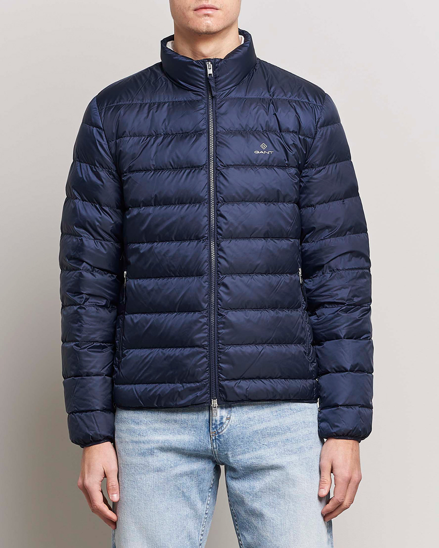 spole Asser Sympatisere GANT The Light Down Jacket Evening Blue - CareOfCarl.dk