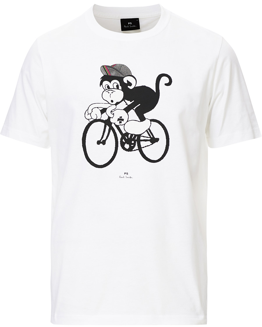 Herre | T-Shirts | PS Paul Smith | Monkey on A Bike Tee White