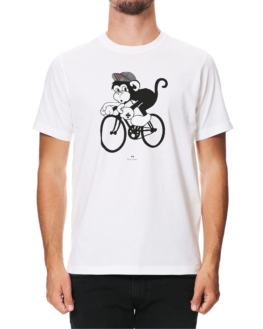 Herre | T-Shirts | PS Paul Smith | Monkey on A Bike Tee White