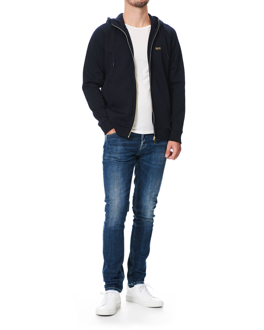 Herre | Trøjer | BOSS GREEN | BOSS Athleisure Saggy Full Zip Hoodie Navy/Gold