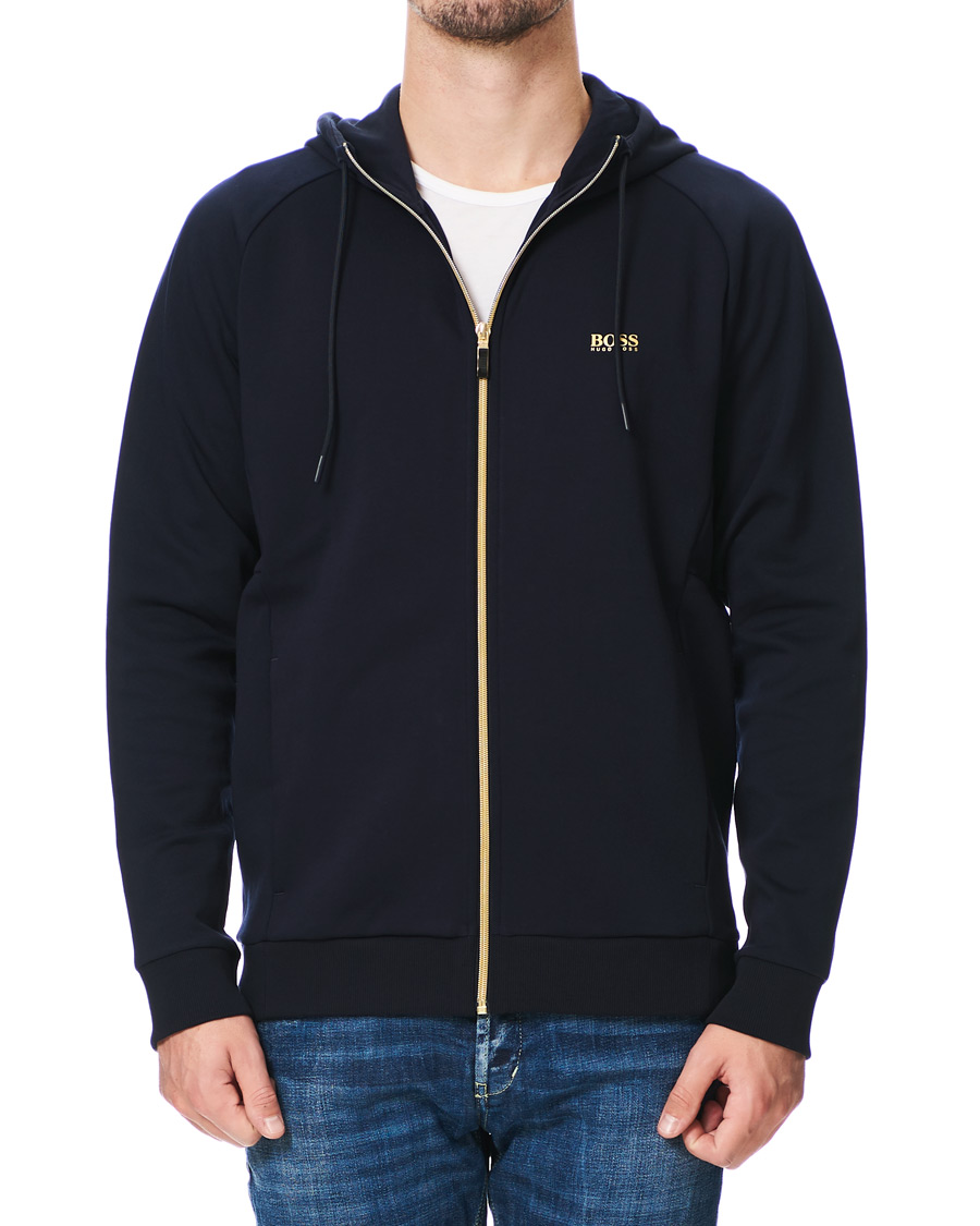 Herre | Trøjer | BOSS GREEN | BOSS Athleisure Saggy Full Zip Hoodie Navy/Gold