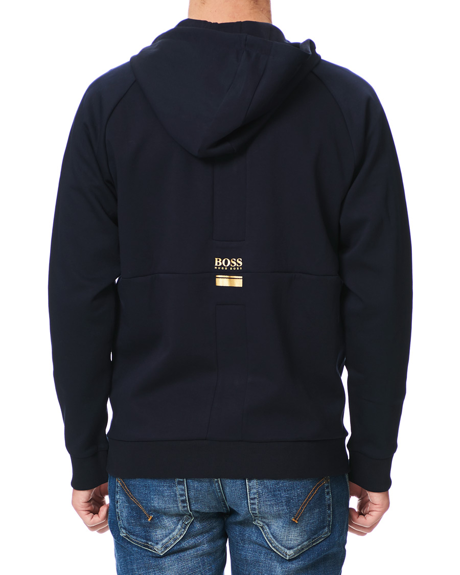 Herre | Trøjer | BOSS GREEN | BOSS Athleisure Saggy Full Zip Hoodie Navy/Gold