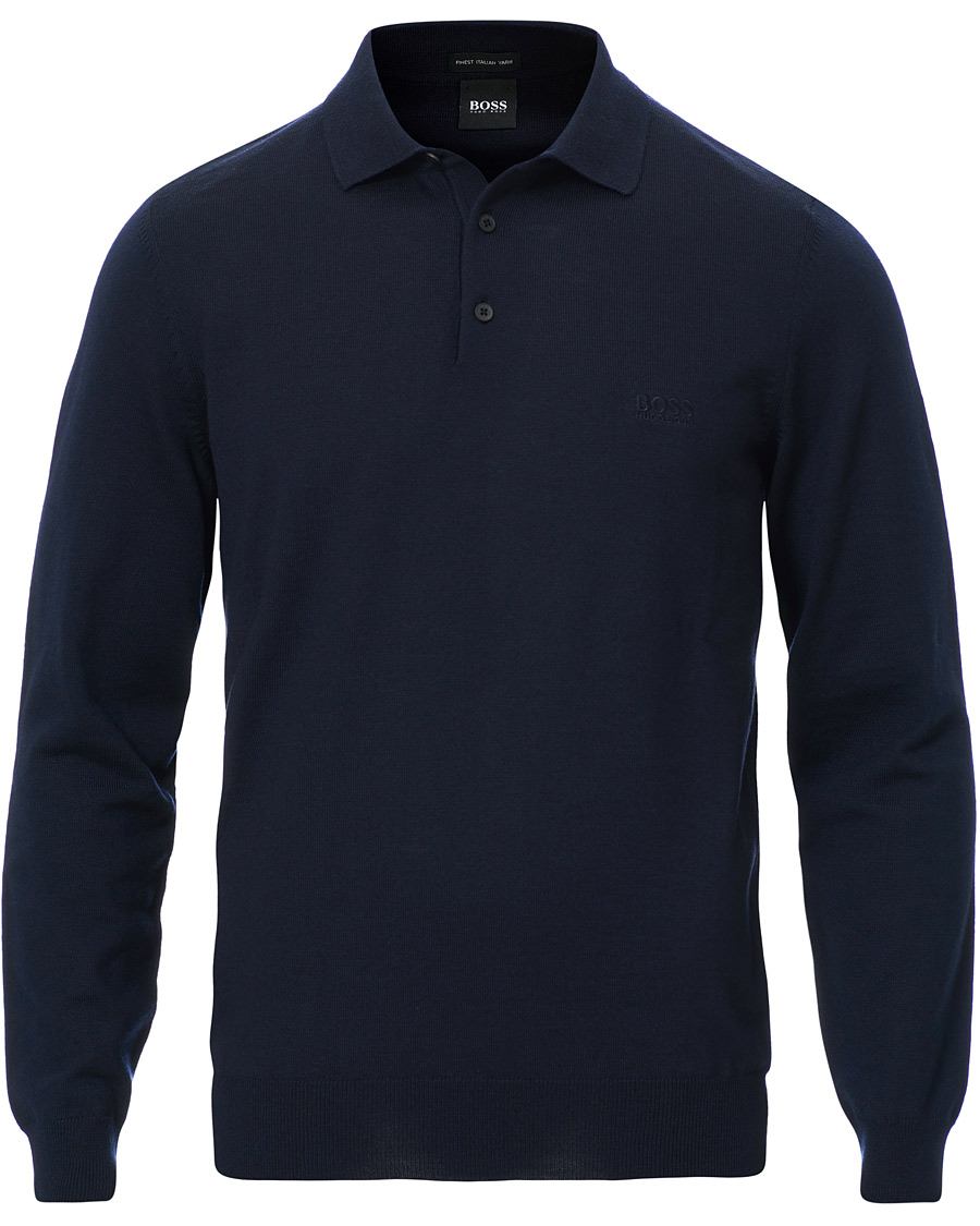 Herre | Trøjer | BOSS BLACK | BOSS Bono Knitted Polo Dark Blue