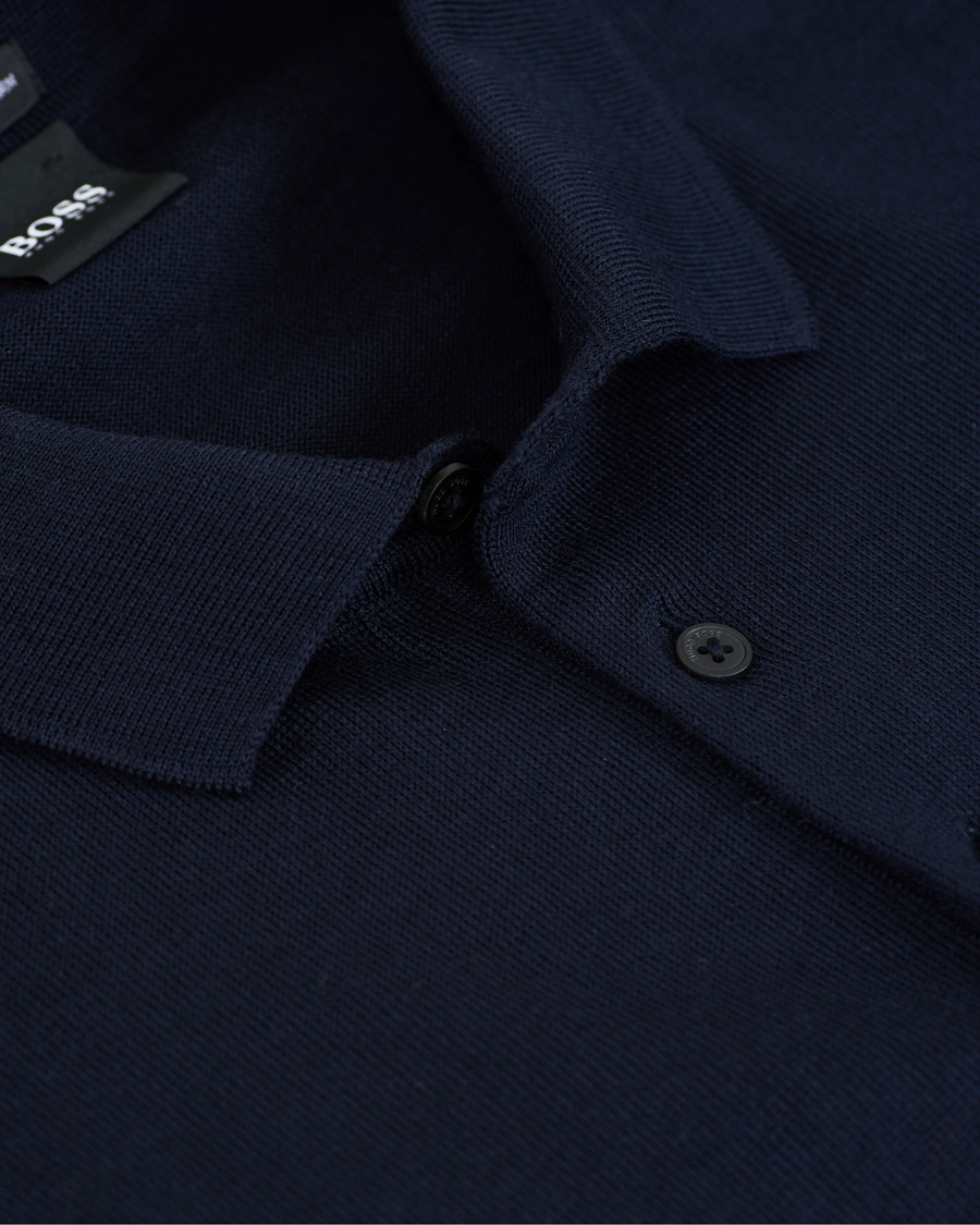 Herre | Trøjer | BOSS BLACK | BOSS Bono Knitted Polo Dark Blue