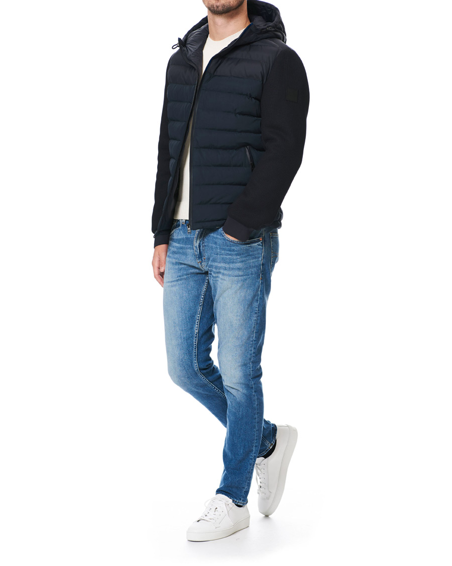 Herre | Jakker | BOSS BLACK | BOSS Celran Garment Dyed Nylon Hybrid Jacket Dark Blue
