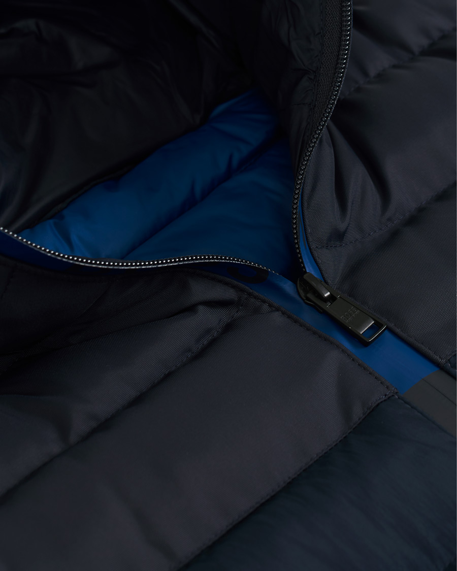 Herre | Jakker | BOSS BLACK | BOSS Celran Garment Dyed Nylon Hybrid Jacket Dark Blue