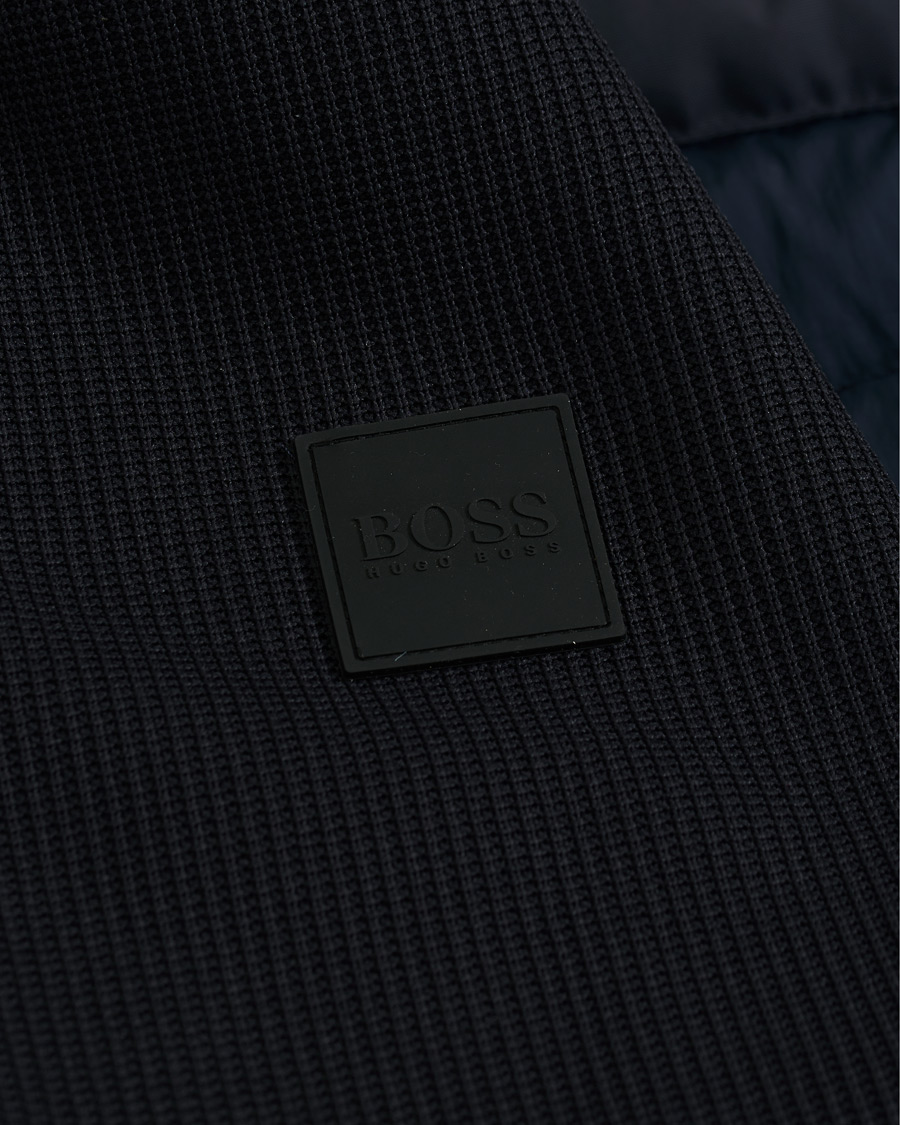Herre | Jakker | BOSS BLACK | BOSS Celran Garment Dyed Nylon Hybrid Jacket Dark Blue