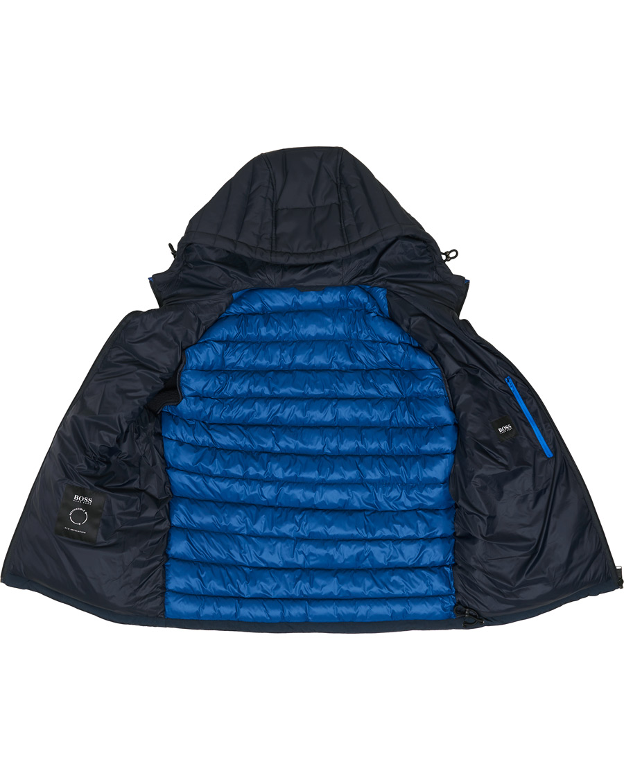 Herre | Jakker | BOSS BLACK | BOSS Celran Garment Dyed Nylon Hybrid Jacket Dark Blue